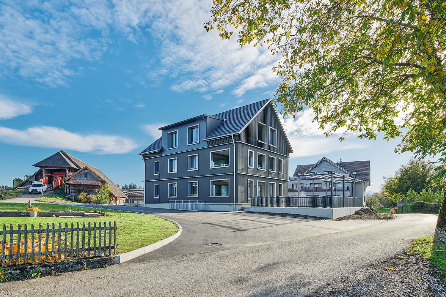 Neubau Mehrfamilienhaus Holzmatt durch die Dubach Holzbau AG