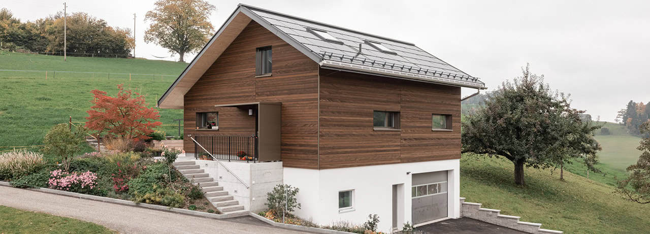 Neubau Einfamilienhaus Eriswil durch Dubach Holzbau AG, Aussenansicht