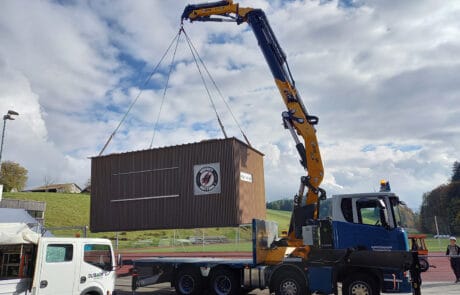Neubau Imbissstand Hockey Huttwil durch Dubach Holzbau