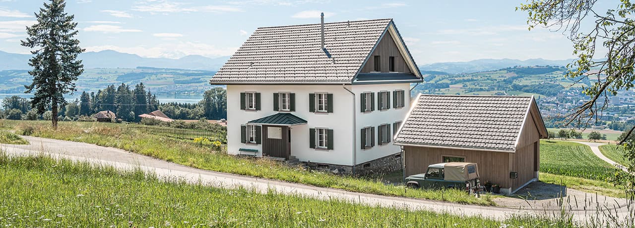 Umbau Wohnhaus in Schenkon durch Dubach Holzbau, Aussenansicht